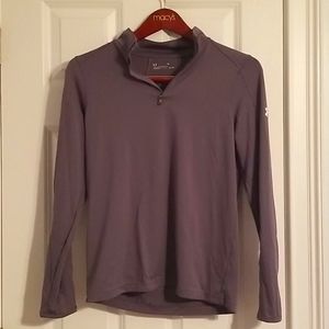 Under Armour, Long Sleeve Quarter Zip Shirt, Size S, Gray